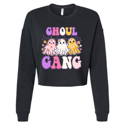 Cute Funny Retro Ghoul Gang Ghosts Cropped Pullover Crew