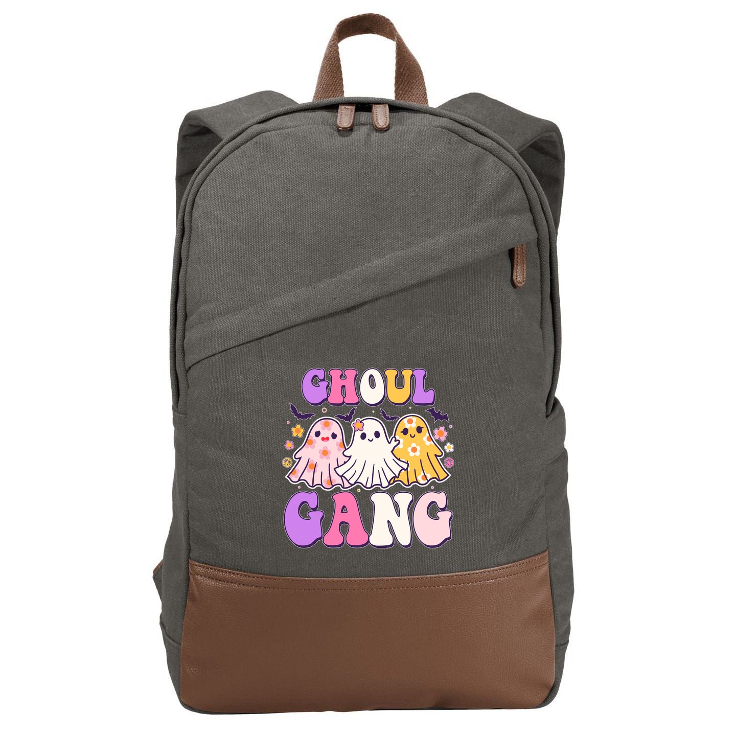 Cute Funny Retro Ghoul Gang Ghosts Cotton Canvas Backpack