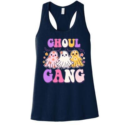 Cute Funny Retro Ghoul Gang Ghosts Women's Racerback Tank