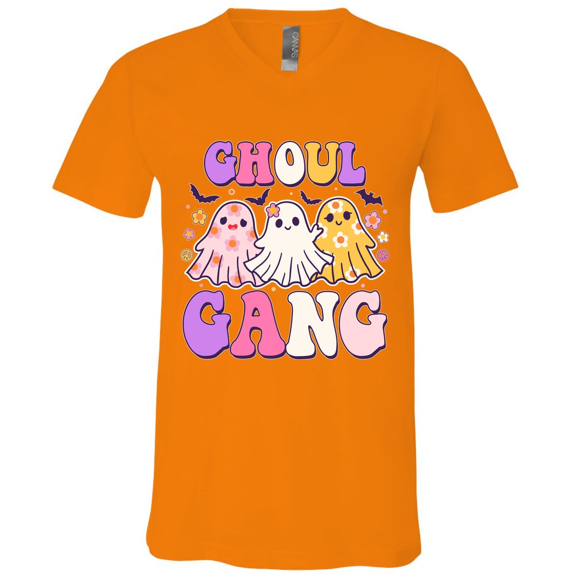 Cute Funny Retro Ghoul Gang Ghosts V-Neck T-Shirt