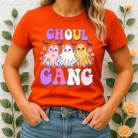 Cute Funny Retro Ghoul Gang Ghosts Womens T-Shirt
