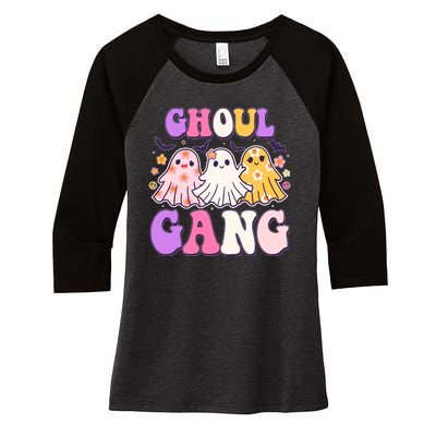 Cute Funny Retro Ghoul Gang Ghosts Women's Tri-Blend 3/4-Sleeve Raglan Shirt