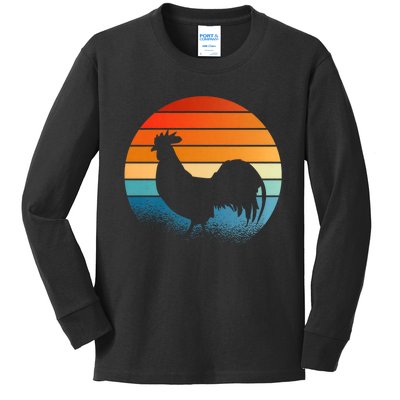 Chicken Farmer Retro Vintage Kids Long Sleeve Shirt