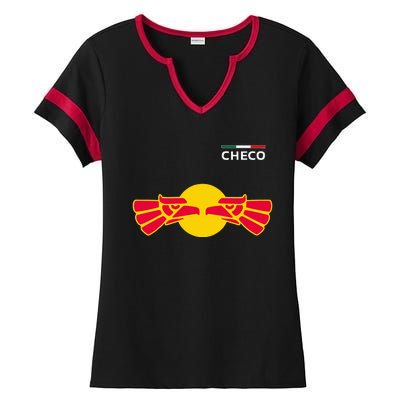 Checo Formula Racing Driver Fan Team Funny Hecho En Mexico Ladies Halftime Notch Neck Tee