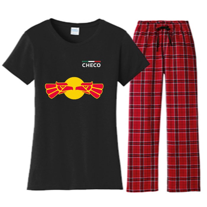 Checo Formula Racing Driver Fan Team Funny Hecho En Mexico Women's Flannel Pajama Set