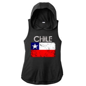 Chilean Flag Retro Chile Ladies PosiCharge Tri-Blend Wicking Draft Hoodie Tank