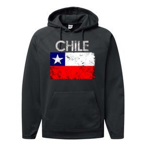 Chilean Flag Retro Chile Performance Fleece Hoodie