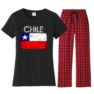 Chilean Flag Retro Chile Women's Flannel Pajama Set