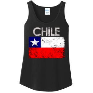 Chilean Flag Retro Chile Ladies Essential Tank