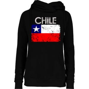 Chilean Flag Retro Chile Womens Funnel Neck Pullover Hood