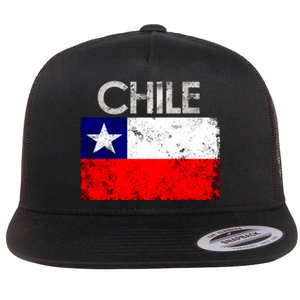 Chilean Flag Retro Chile Flat Bill Trucker Hat