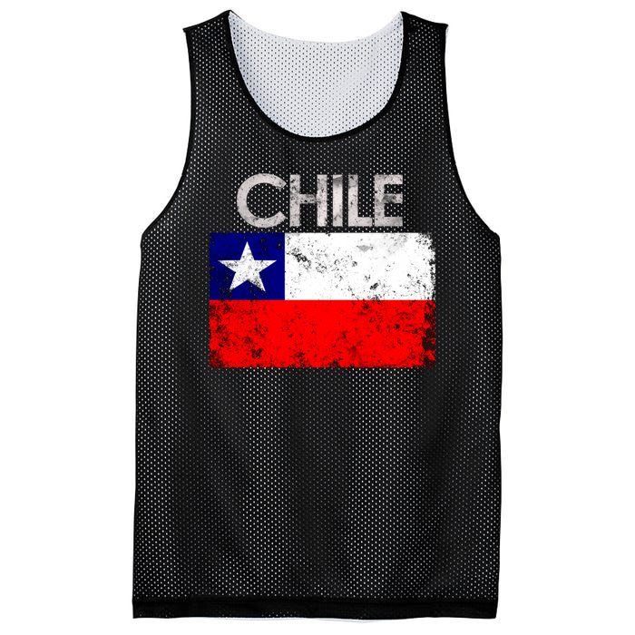 Chilean Flag Retro Chile Mesh Reversible Basketball Jersey Tank