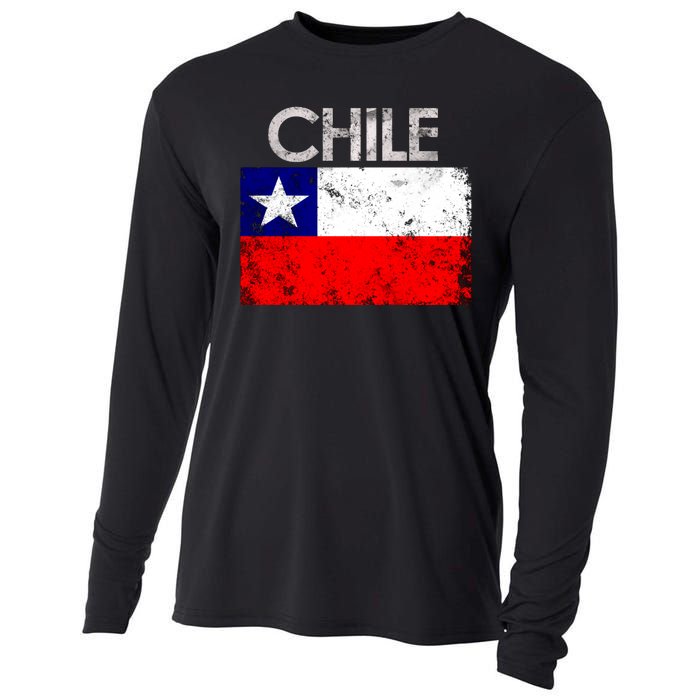 Chilean Flag Retro Chile Cooling Performance Long Sleeve Crew