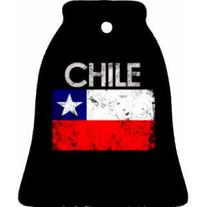 Chilean Flag Retro Chile Ceramic Bell Ornament