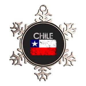 Chilean Flag Retro Chile Metallic Star Ornament