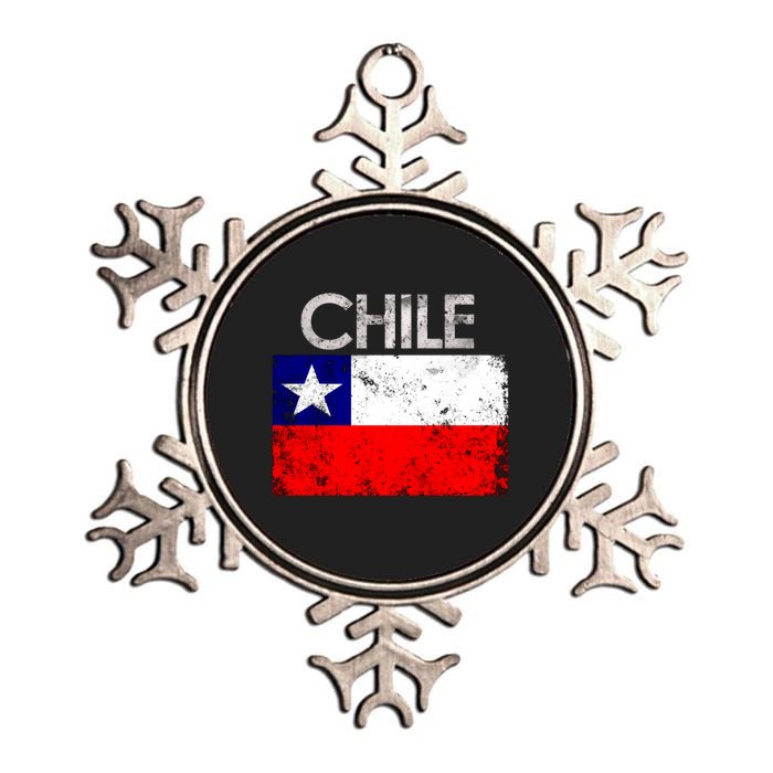 Chilean Flag Retro Chile Metallic Star Ornament