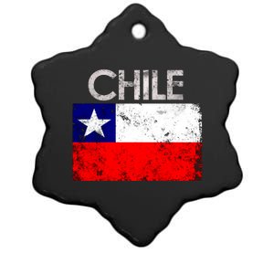 Chilean Flag Retro Chile Ceramic Star Ornament