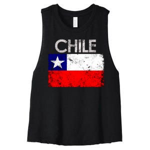 Chilean Flag Retro Chile Women's Racerback Cropped Tank