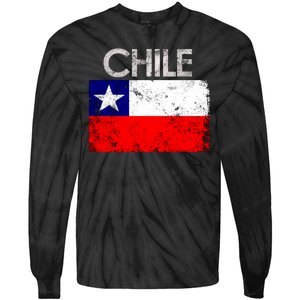 Chilean Flag Retro Chile Tie-Dye Long Sleeve Shirt