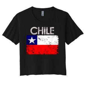 Chilean Flag Retro Chile Women's Crop Top Tee