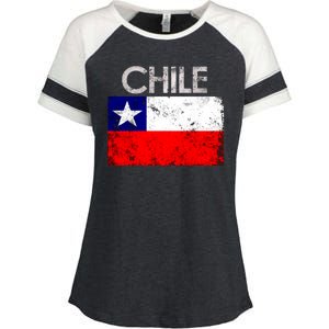 Chilean Flag Retro Chile Enza Ladies Jersey Colorblock Tee