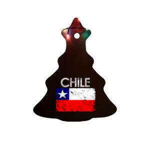 Chilean Flag Retro Chile Ceramic Tree Ornament