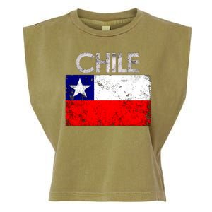 Chilean Flag Retro Chile Garment-Dyed Women's Muscle Tee