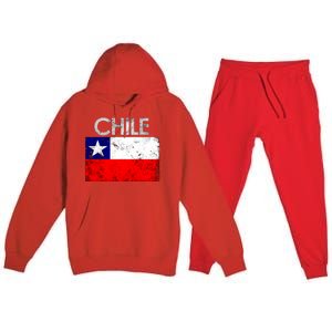 Chilean Flag Retro Chile Premium Hooded Sweatsuit Set