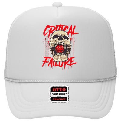 Critical Failure Roleplaying Game High Crown Mesh Back Trucker Hat