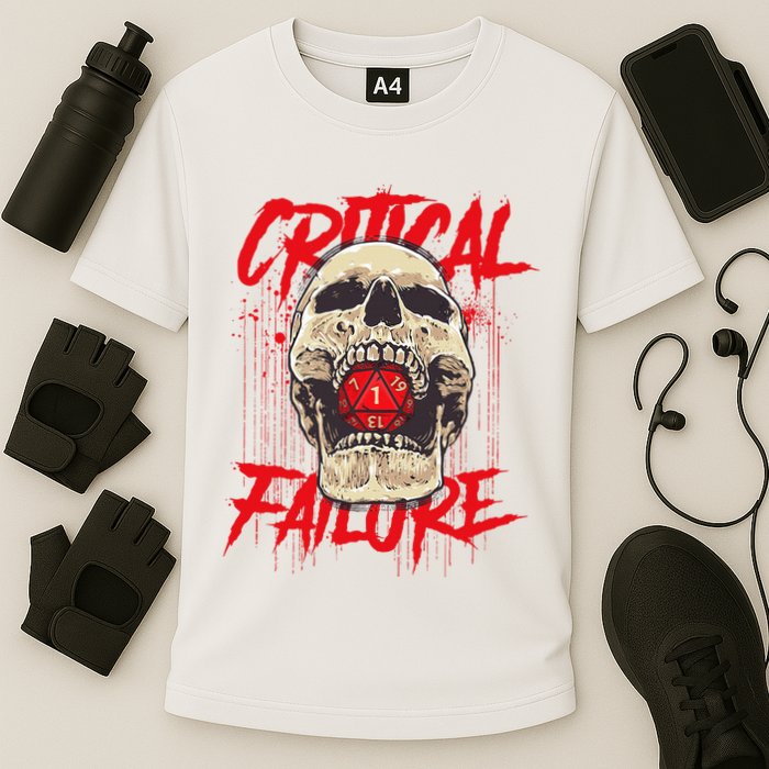 Critical Failure Roleplaying Game Cooling Performance Crew T-Shirt