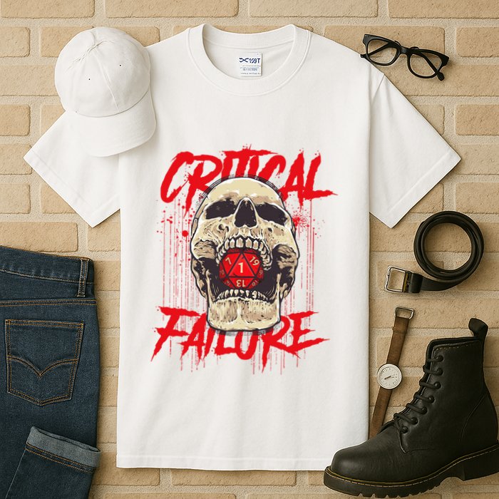 Critical Failure Roleplaying Game Tall T-Shirt