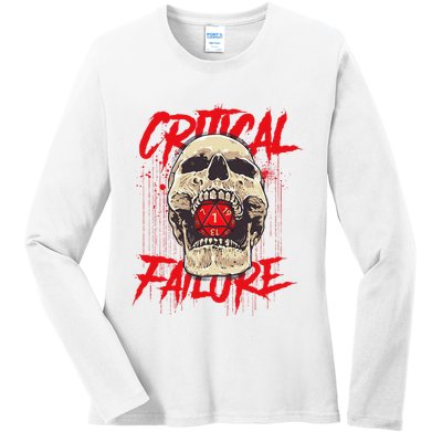 Critical Failure Roleplaying Game Ladies Long Sleeve Shirt
