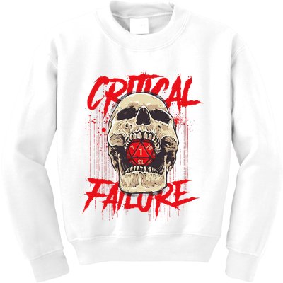 Critical Failure Roleplaying Game Kids Sweatshirt