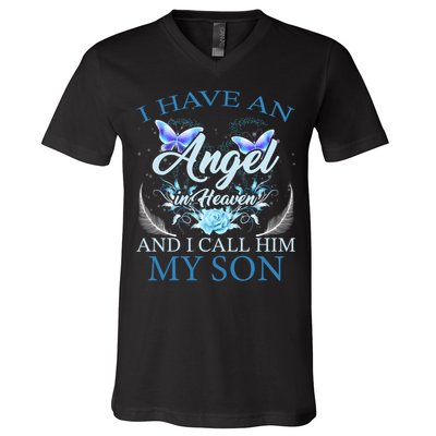 Cute Family Remembrance Angel Heaven Birthday Love V-Neck T-Shirt