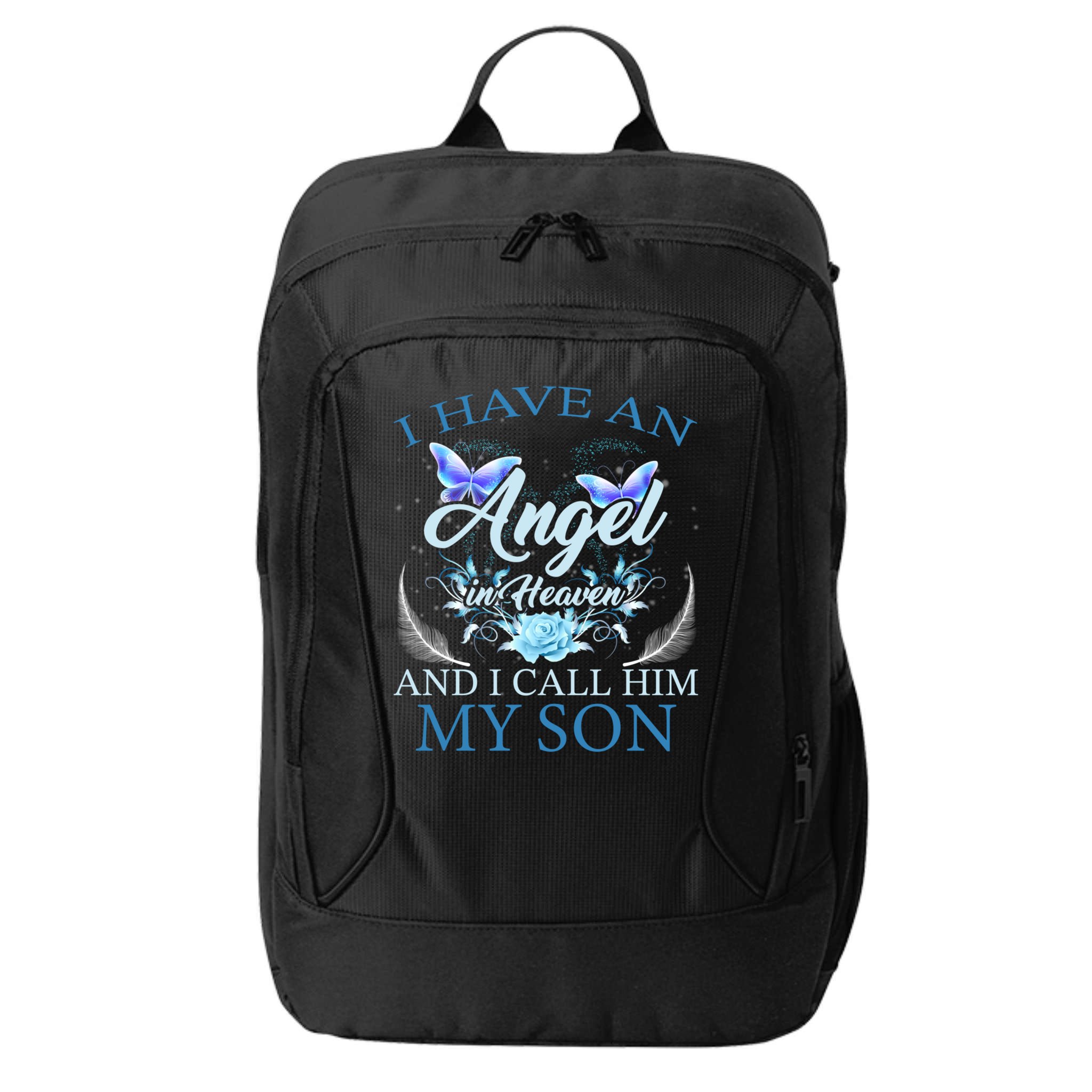 Cute Family Remembrance Angel Heaven Birthday Love City Backpack