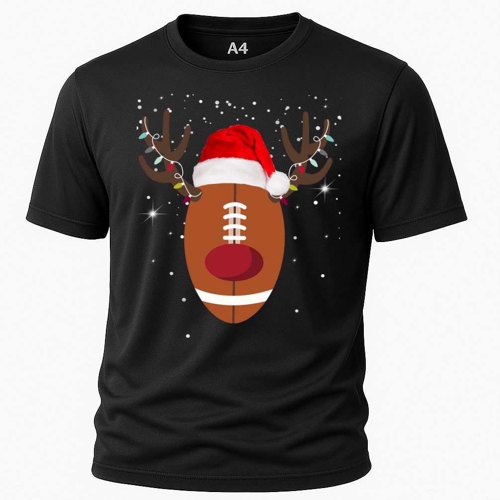 Christmas Football Reindeer Cooling Performance Crew T-Shirt