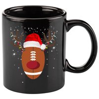 Christmas Football Reindeer 11oz C Handle Ceramic Mug