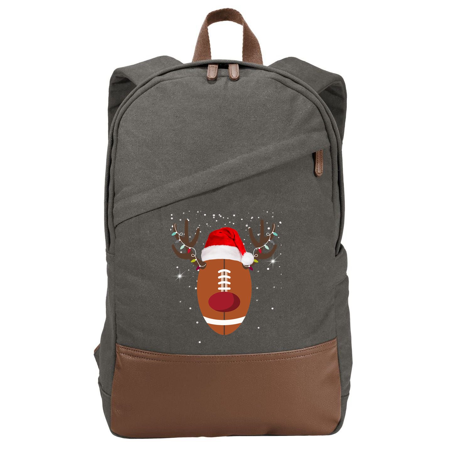Christmas Football Reindeer Cotton Canvas Backpack