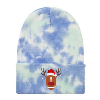 Christmas Football Reindeer Tie Dye 12in Knit Beanie