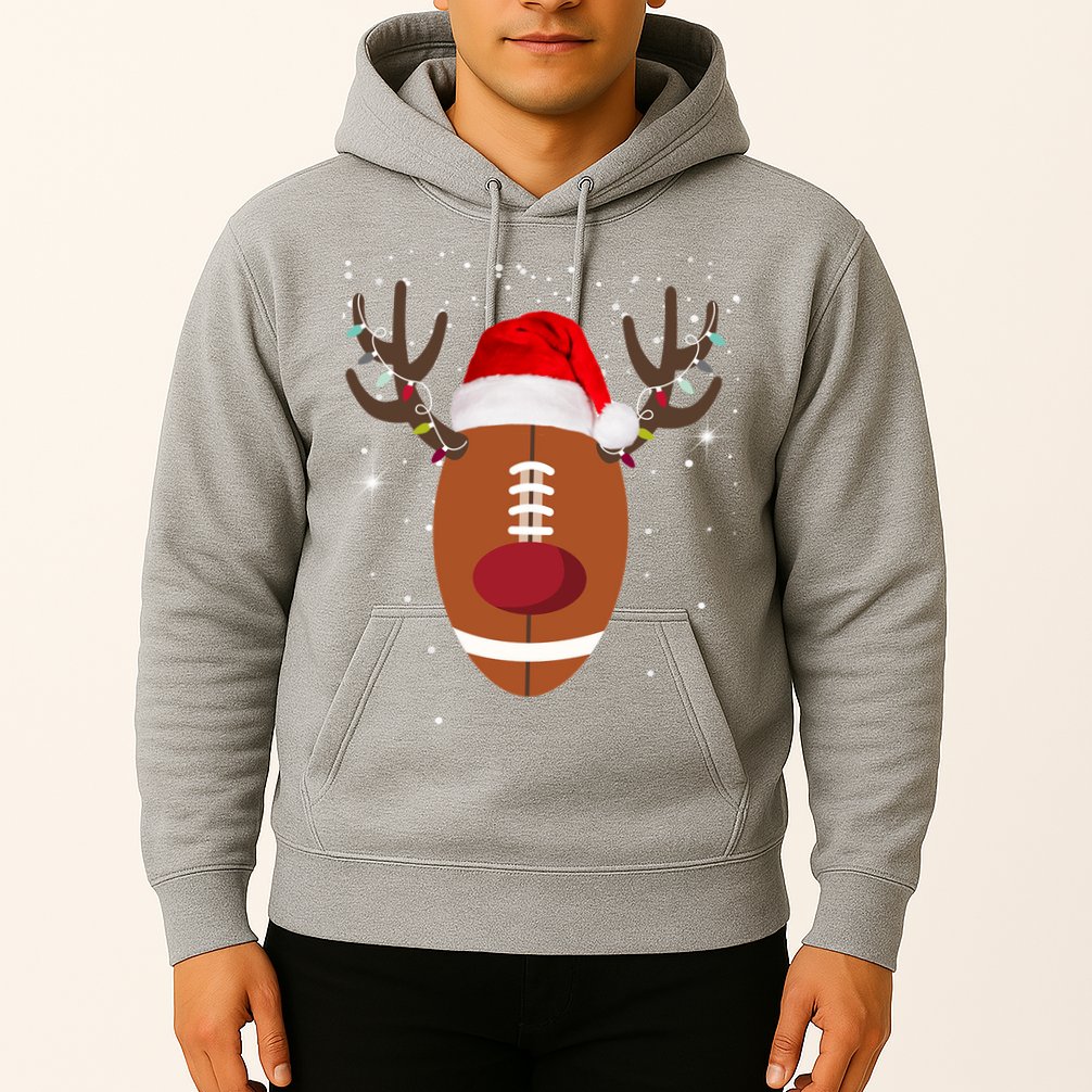 Christmas Football Reindeer Hoodie