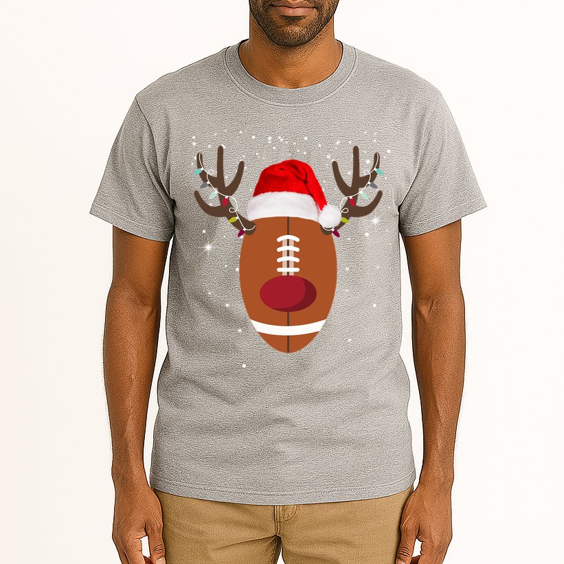 Christmas Football Reindeer Tall T-Shirt