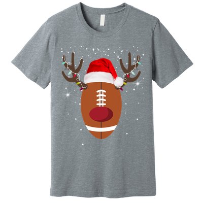 Christmas Football Reindeer Premium T-Shirt