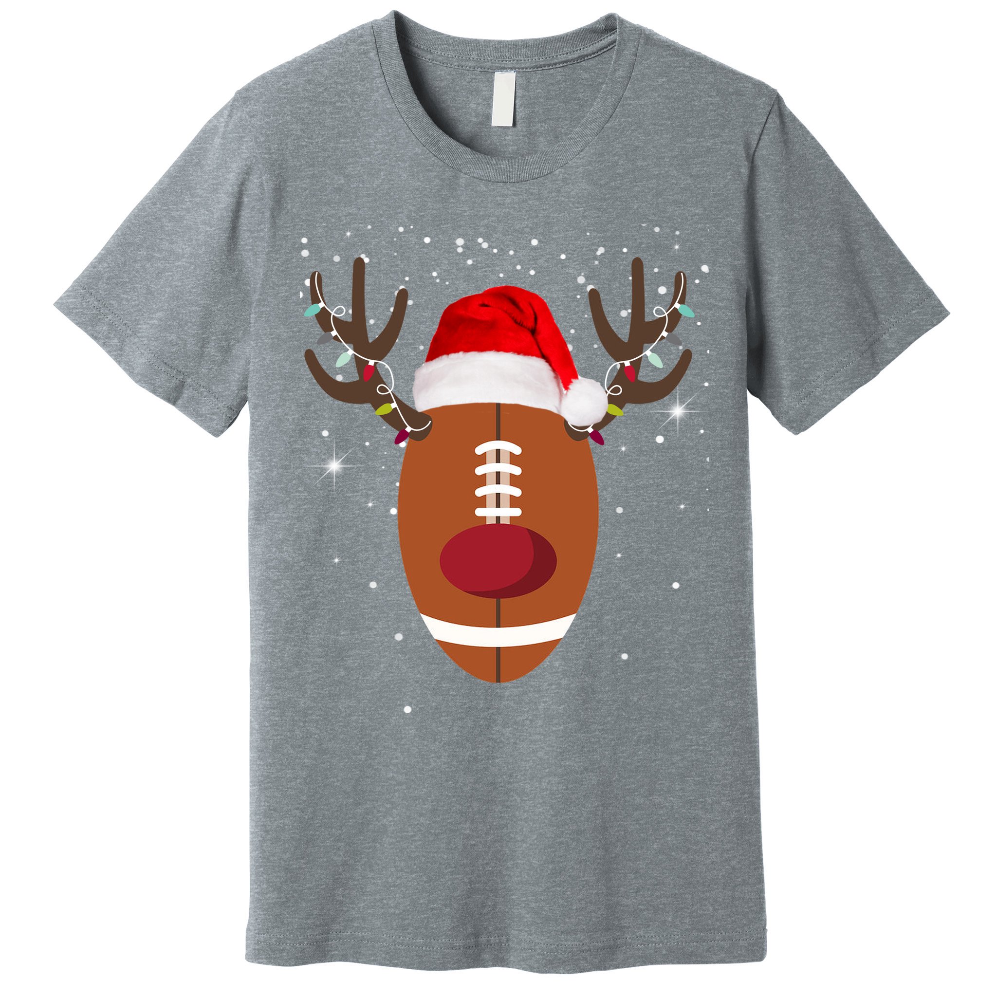 Christmas Football Reindeer Premium T-Shirt