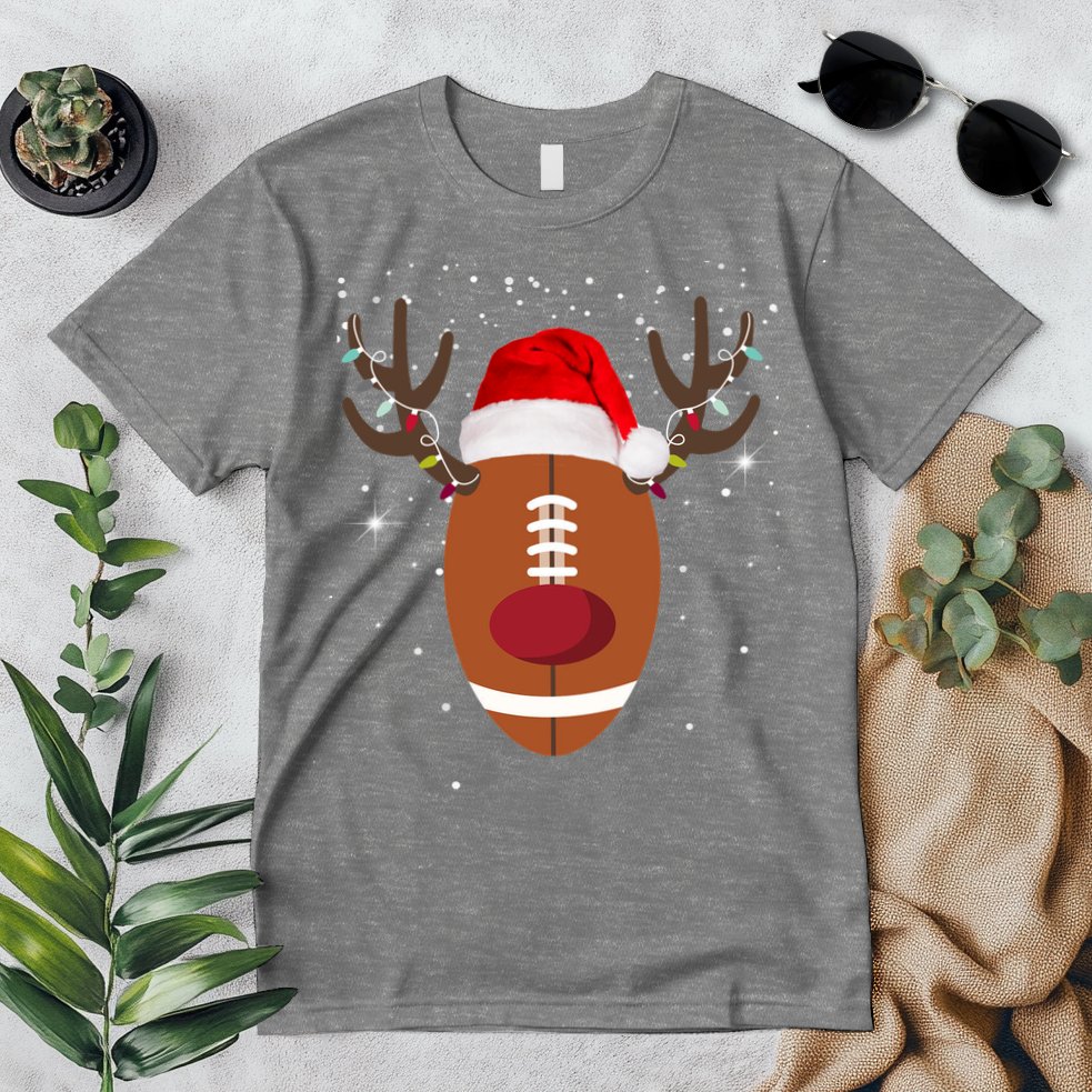 Christmas Football Reindeer Premium T-Shirt