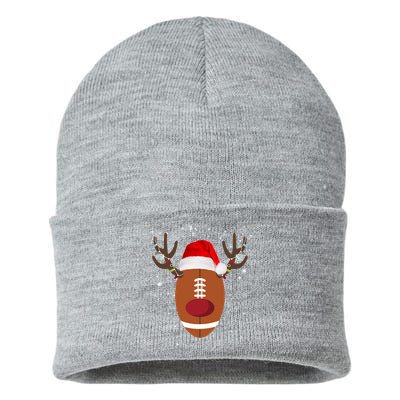 Christmas Football Reindeer Sustainable Knit Beanie