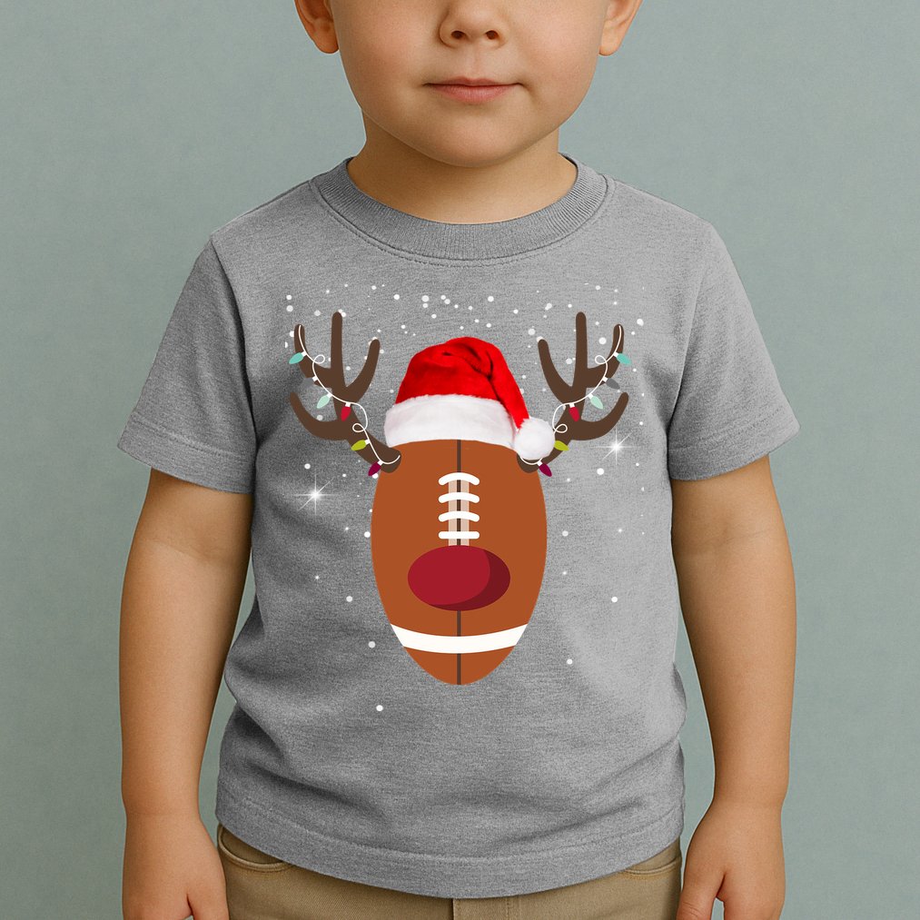 Christmas Football Reindeer Toddler T-Shirt
