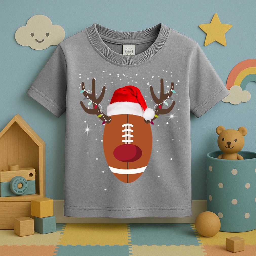 Christmas Football Reindeer Toddler T-Shirt