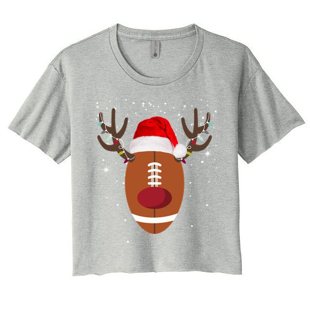 Christmas Football Reindeer Crop Top