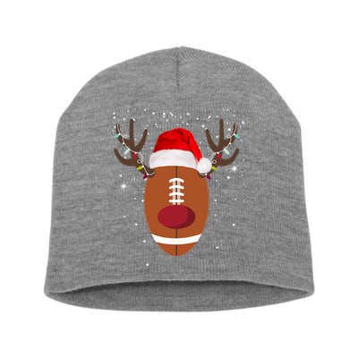 Christmas Football Reindeer Short Acrylic Beanie