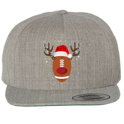 Christmas Football Reindeer Wool Snapback Cap